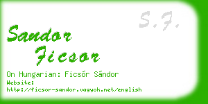 sandor ficsor business card
