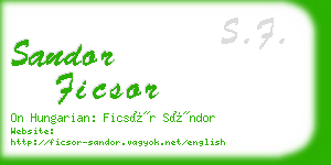 sandor ficsor business card